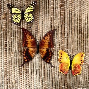 🤎💛🦋 Butterfly magnets set of 3 yellow butterflies demon slayer inspired